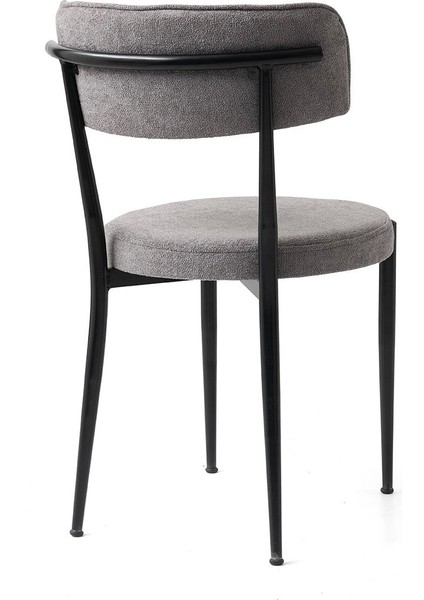 Gzde Metal Siyah Ayaklı Kumaş Salon Balkon ve Mutfak Sandalyesi 6 Adet fiyatları