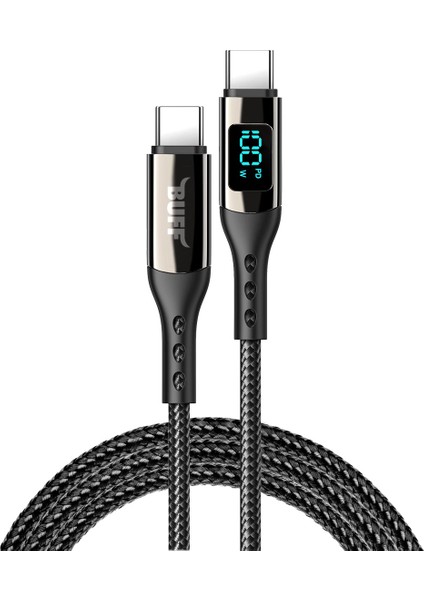 Buff BL73 100W Type-C To Type-C 1.2m 5A Pd Dijital Ekranlı Data-Şarj Kablosu
