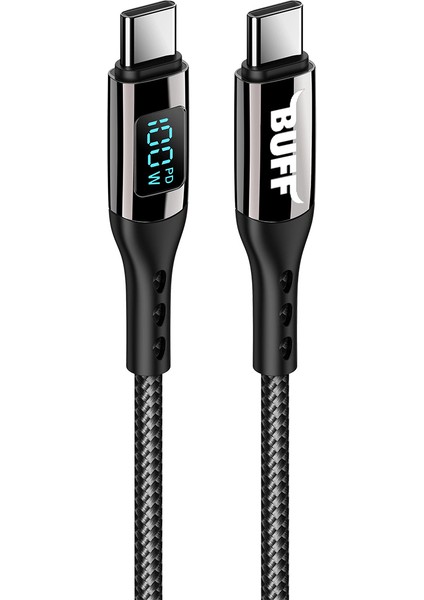 Buff BL73 100W Type-C To Type-C 1.2m 5A Pd Dijital Ekranlı Data-Şarj Kablosu