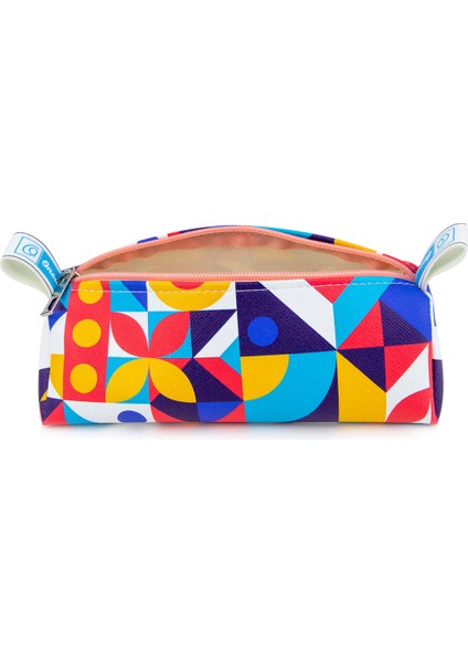 Kalem Kutusu Colourful Cute Üçgen Tasarım Vegan Deri (Kalemlik ve Makyaj Çantası)) fırsatları