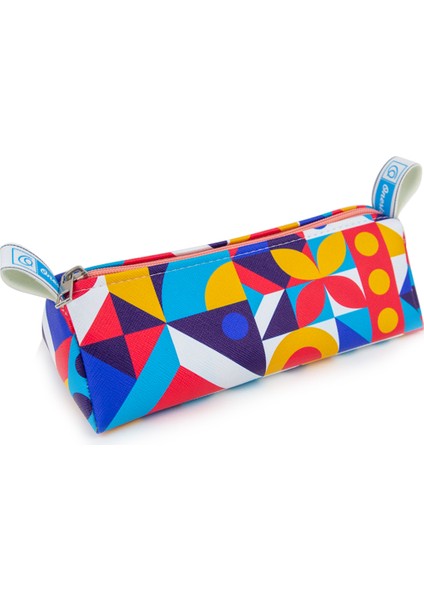 Kalem Kutusu Colourful Cute Üçgen Tasarım Vegan Deri (Kalemlik ve Makyaj Çantası)) indirimleri