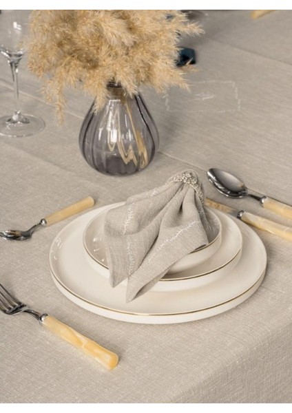 Pera Toprak 8 Parça Keten Masa Örtüsü fiyatları