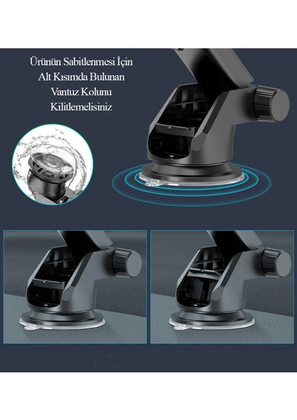 Uk Otomatik Klipsli Araba Telefon Tutucu Ayarlanabilir Cam ve Torpido Için Yüksek Kalite Tutucu