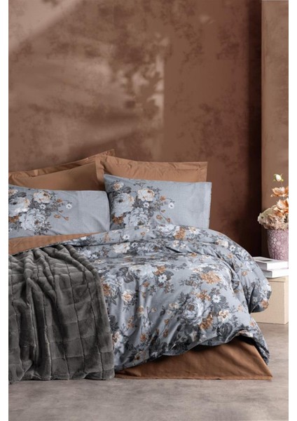 Trim Çift Kişilik Battaniyeli Nevresim Takımı - Smooth Antrasit