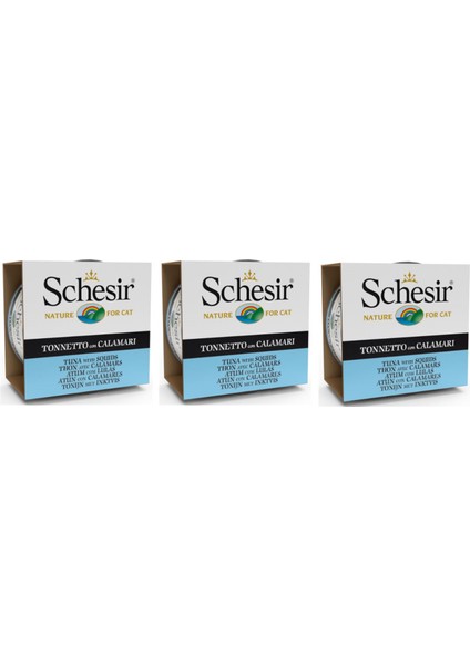 Ton ve Kalamarlı Kedi Konservesi 85 Gr. x 3 Adet