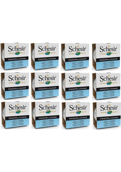 Ton ve Kalamarlı Kedi Konservesi 85 Gr. x 12 Adet