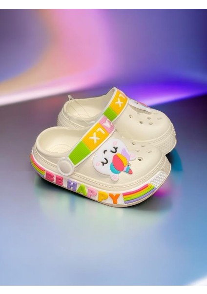 Calx Çocuk Krem Kedi Figürlü Kaydırmaz Terlik indirimleri
