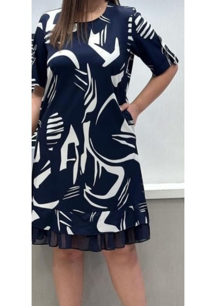 Kadın Kısa Kol Cepli Şık Elbise