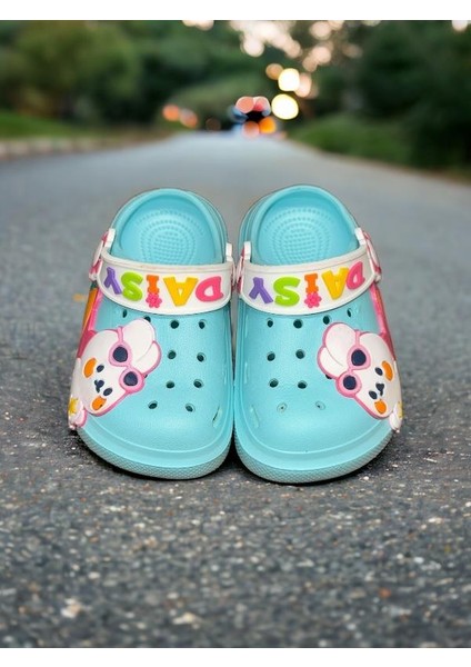 Calx Çocuk Turkuaz Havuç Tavşan Figürlü Kaydırmaz Terlik modelleri