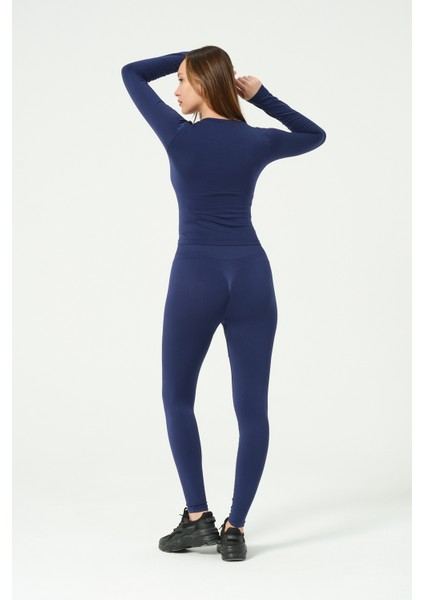 Uzun Kollu Yuvarlak Yaka Crop Top Seamless indirimleri