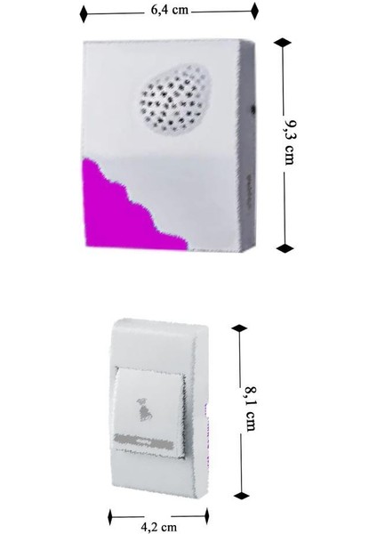 Pilli Uzaktan Kumandalı Zil Seti - Kablosuz Kapı Zili Wireless 36 Melodi