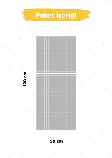Dekoratif Duvar Kaplama Folyo Stickerı Ekoseli, Ekose Desenli Sticker Folyo Kaplama, 50X120 cm