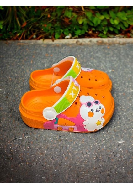 Calx Çocuk Turuncu Havuç Tavşan Figürlü Kaydırmaz Terlik fiyatları