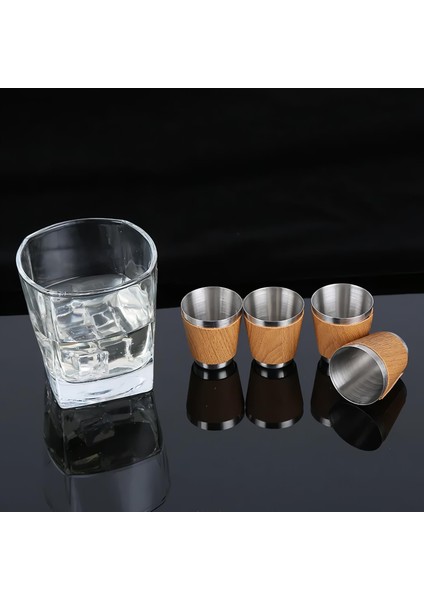 Lüks Suni Deri Kaplama Paslanmaz Çelik Içki Matarası Avcı Kamp Outdoor Hediye Seti Matarası 270 Ml.