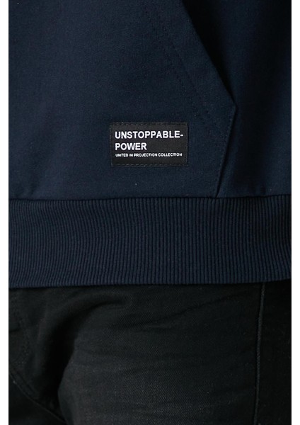 Erkek Lacivert Basic Kapüşonlu Regular Fit Normal Kesim 2 Iplik Kumaş Günlük Sweatshirt indirimleri