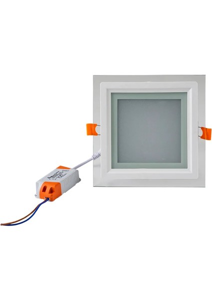 Beyaz 12 Watt Kare Cam Panel Beyaz