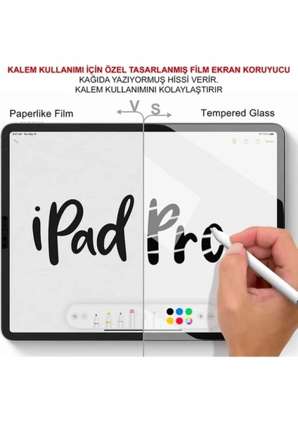 Apple iPad Pro 11 Inç 2024 (M4) ile Uyumlu Paperlike Kağıt Hissi Yazım Çizim Ekran Koruyucu Film modelleri