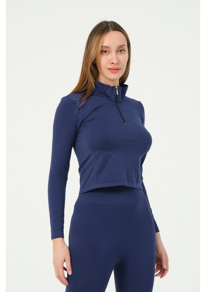 Fermuarlı Crop Top Seamless