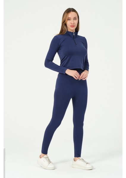 Fermuarlı Crop Top Seamless