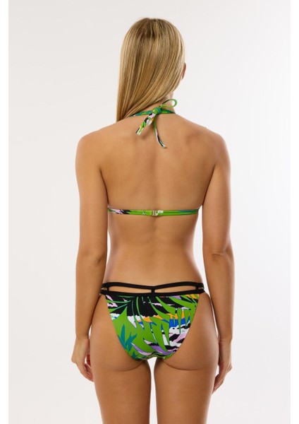 4625 Yeşil Desenli Bikini Takımı