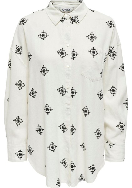 Onlcorina Oversize Keten Gömlek Bayan Gömlek 15291786