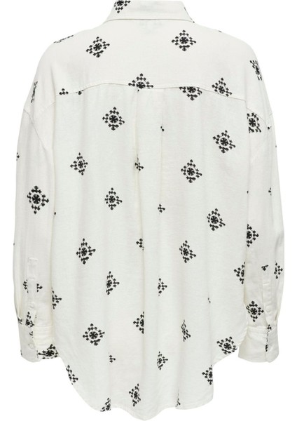 Onlcorina Oversize Keten Gömlek Bayan Gömlek 15291786