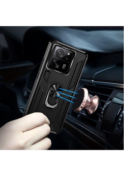 Xiaomi 13T Kılıf Yüzüklü Standlı Kamera Korumalı Extra Darbe Emici Zırhlı Tank Kapak fiyatları