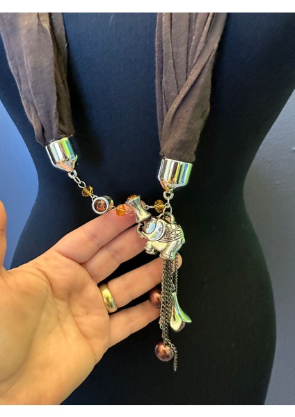 Tasarım Uçlu Penye Zincirli Kadın Kolye Boy 49