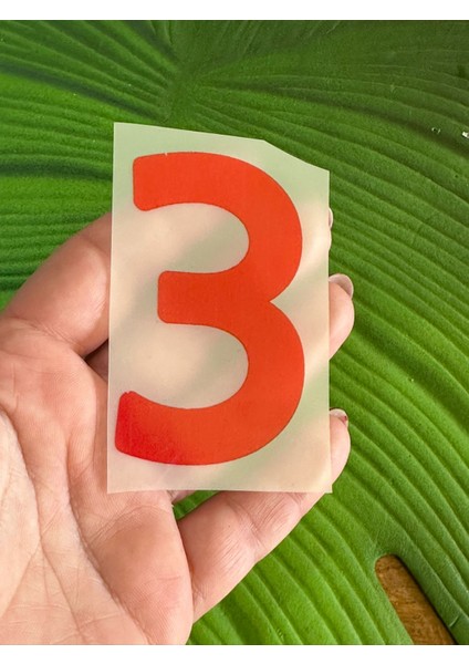 8 x 5 cm Ütü Ile Yapışan Kırmızı 3 Rakamı Transfer Baskı Arma fiyatları