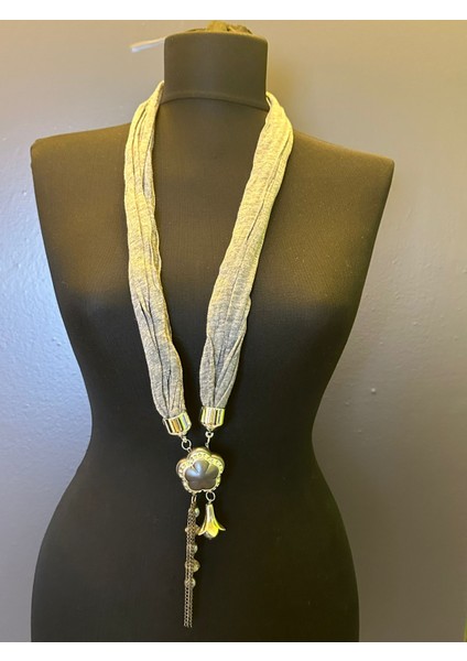 Tasarım Uçlu Penye Zincirli Kadın Kolye Boy 49