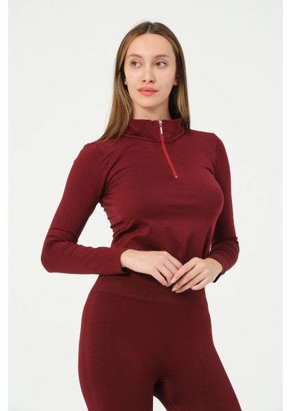 Fermuarlı Crop Top Seamless