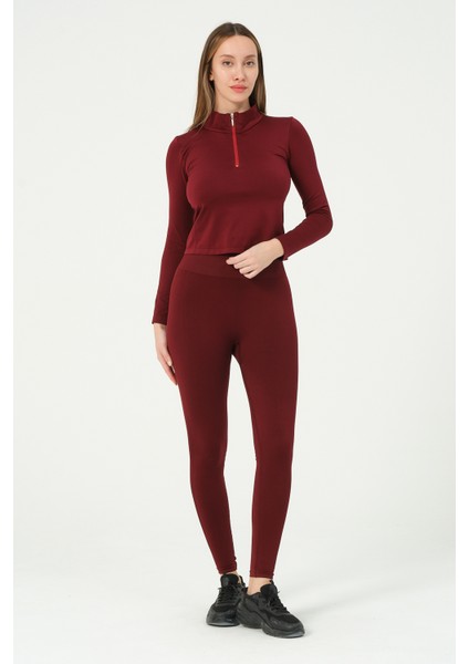 Fermuarlı Crop Top Seamless