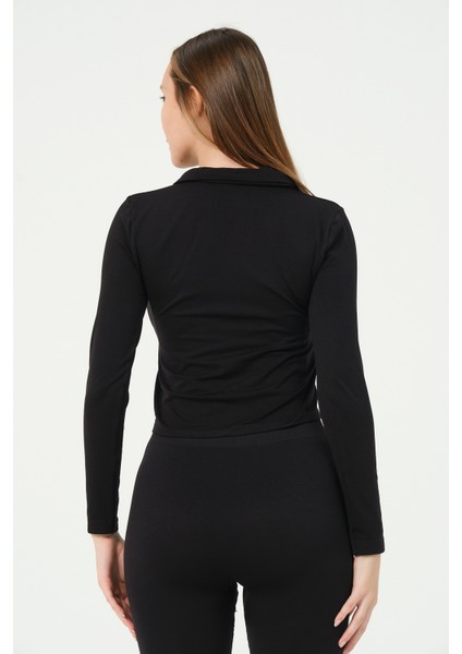 Fermuarlı Crop Top Seamless