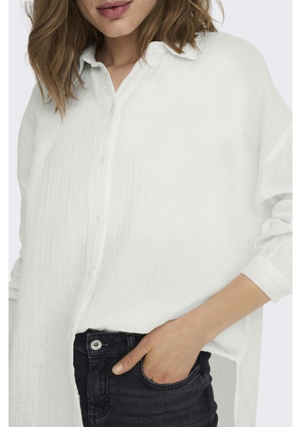 Onlthyra Pamuklu Regular Fit Düşük Omuzlu Gömlek Bayan Gömlek 15267998 modelleri