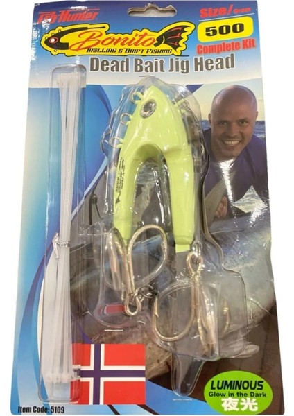 Bonito Jig Head Glow Canlı Yem Daldırıcısı 500 gr - Lumınous Glow