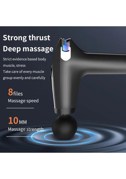 Şarjlı Deep Tissue Masaj Tabancası, Dijital Ekran, Darbeli, Siyah, CN Menşei fiyatları