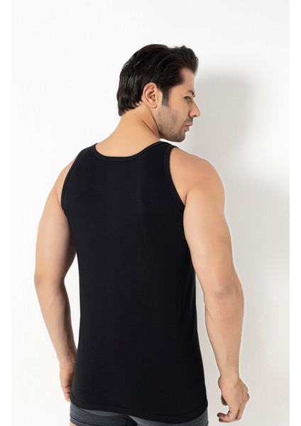 4 Adet Siyah 100 % Pamuk Penye Süprem Erkek Atlet fırsatları