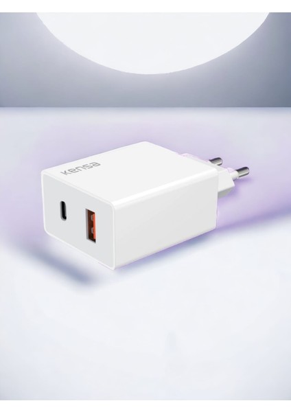 Şarj Cihazı Başlığı 50 W Yeni Nesil USB ve Tpc-E Çıkışlı Ultra Güçlü Hızlı Şarj