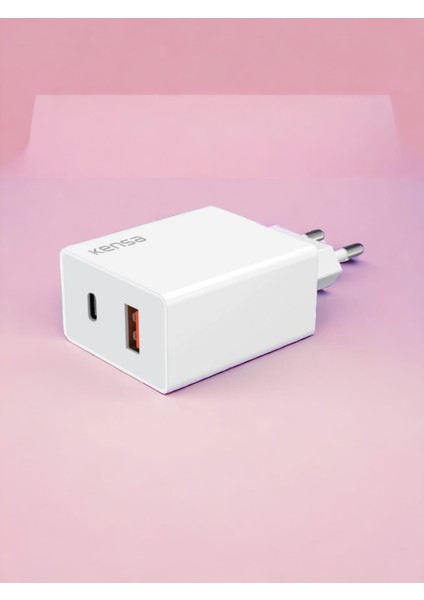 Şarj Cihazı Başlığı 50 W Yeni Nesil USB ve Tpc-E Çıkışlı Ultra Güçlü Hızlı Şarj