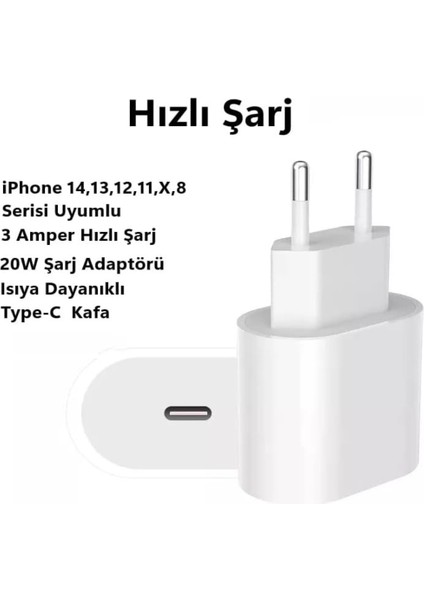iPhone Tüm Serilerle Uyumlu 20W Hızlı Şarj Başlığı iPhone 11/12/13 Pro ve Pro Max