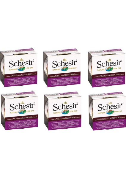 Tavuk ve Sığır ve Pirinçli Kedi Konservesi 85 Gr. x 6 Adet