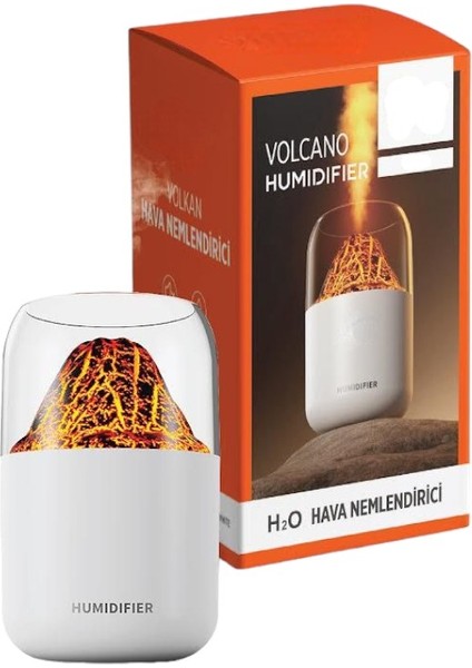 Hava Nemlendirici Volkanik Tasarım 300 ml Humidifier Ultrasonik Buhar Makinesi Aroma Difüzörü Renkli