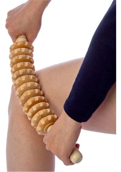 Tekno Trust Cilt Sıkılaştırıcı Ahşap Kavisli Masaj Sopası , Selülit ve Karın Masaj Rulosu