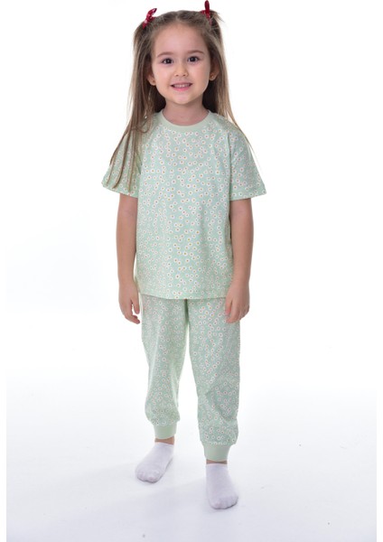 %100 Pamuk süprem penye Kumaş sağlığa duyarlı kısa kollu Kız Çocuk Pijama Takımı