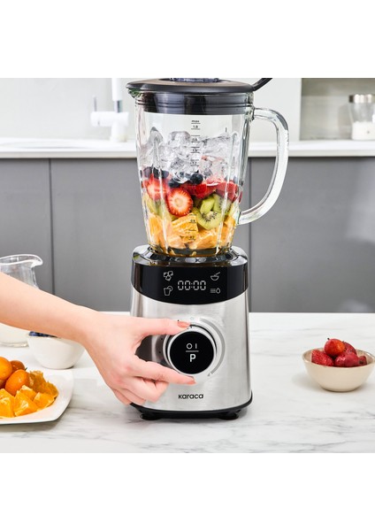 1,8 Lt Ultra Geniş Cam Hazne, Buz Kırıcı 6 Paslanmaz Çelik Bıçaklı Kaymaz Taban Smoothie Blender