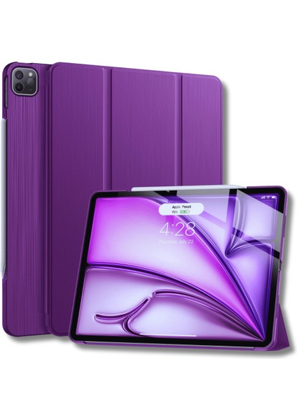 iPad Air 13 Inç M2 Çipli 2024 Uyumlu Akıllı Smart Cover Tablet Kılıfı A2898/A2899/A2900