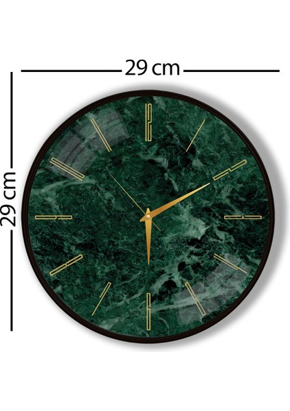 Yeşil Mermer Duvar Saati - 29 cm