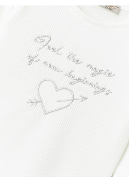 Kız Çocuk Nakışlı Kalpli Bürümcük Sweatshirt fiyatları