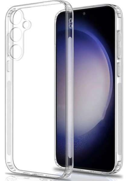 Samsung Galaxy S23 Fe Şeffaf Kılıf Kamera Korumalı ve Şarj Soket Tıpalı Elden Kaydırmaz Esnek Silikon