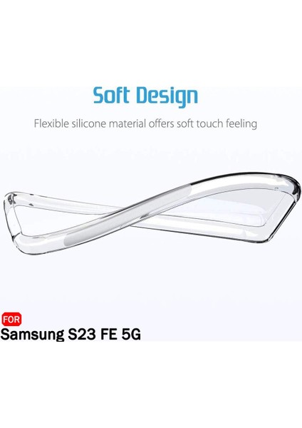 Samsung Galaxy S23 Fe Şeffaf Kılıf Kamera Korumalı ve Şarj Soket Tıpalı Elden Kaydırmaz Esnek Silikon fırsatları